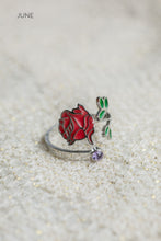 Load image into Gallery viewer, Colorful Birth Flower Ring