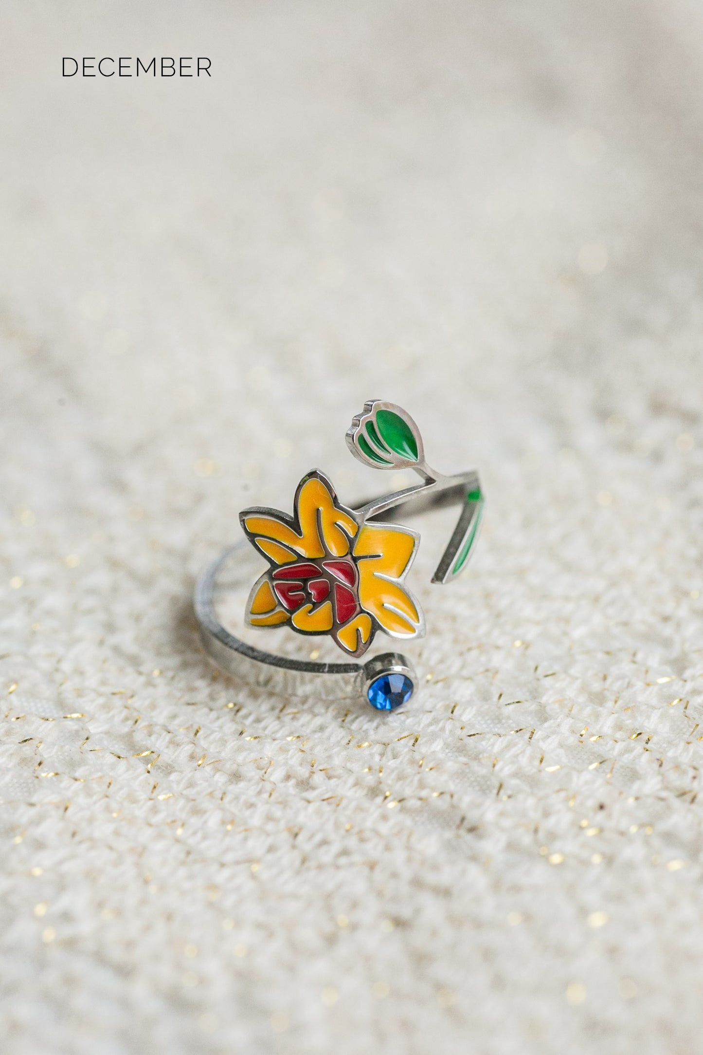 Colorful Birth Flower Ring