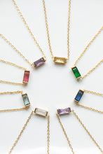 Load image into Gallery viewer, Baguette Birthstone Necklace