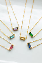 Load image into Gallery viewer, Baguette Birthstone Necklace