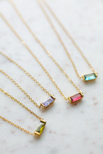 Load image into Gallery viewer, Baguette Birthstone Necklace