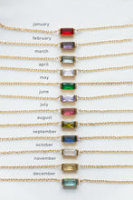 Load image into Gallery viewer, Baguette Birthstone Necklace