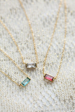 Load image into Gallery viewer, Baguette Birthstone Necklace