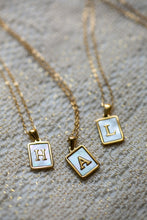 Load image into Gallery viewer, Pretty Mother of Pearl Initial Necklace