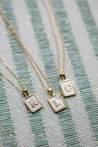 Pretty Mother of Pearl Initial Necklace