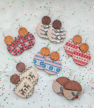 Load image into Gallery viewer, Wooden Winter Earrings