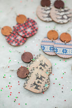 Load image into Gallery viewer, Wooden Winter Earrings