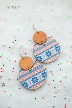Load image into Gallery viewer, Wooden Winter Earrings