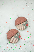 Load image into Gallery viewer, Wooden Winter Earrings