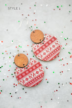 Load image into Gallery viewer, Wooden Winter Earrings