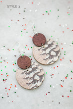 Load image into Gallery viewer, Wooden Winter Earrings