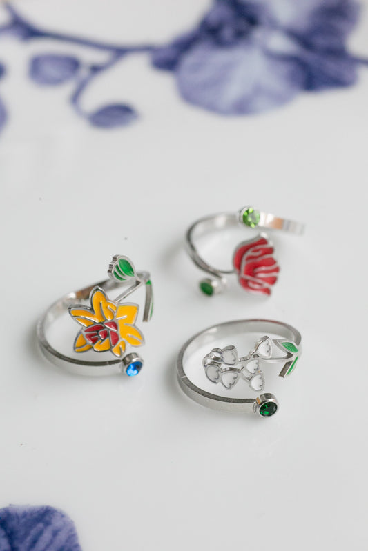 Colorful Birth Flower Ring
