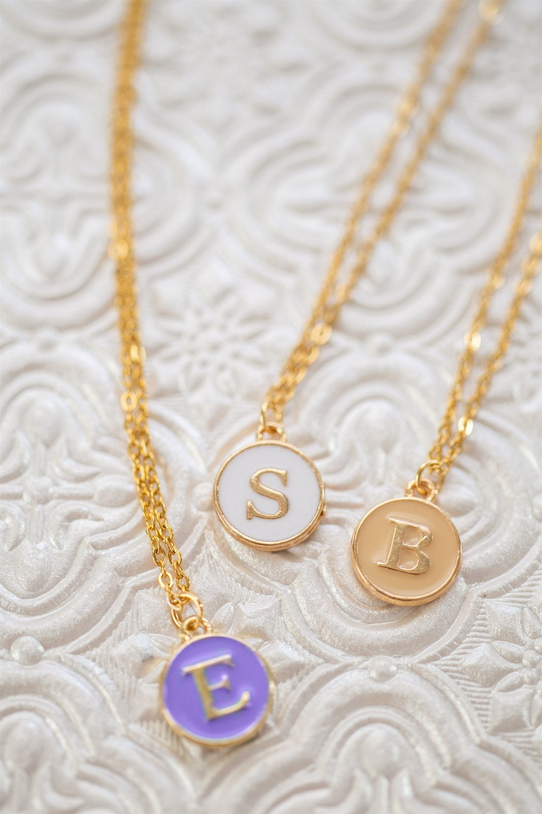 Colorful Enamel Initial Necklace