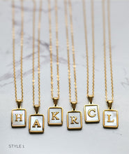 Load image into Gallery viewer, Pretty Mother of Pearl Initial Necklace