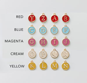 Colorful Enamel Initial Necklace