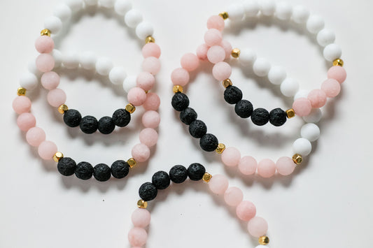 Glam Jade and Lava Bead Diffuser Bracelet