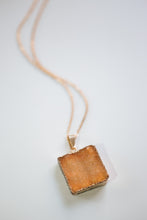 Load image into Gallery viewer, Pastel Colored Square Natural Druzy Diffuser Necklace