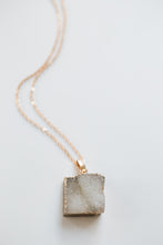 Load image into Gallery viewer, Pastel Colored Square Natural Druzy Diffuser Necklace