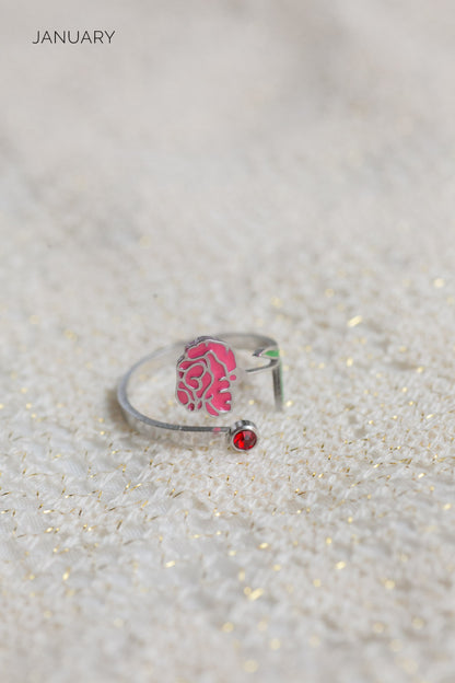 Colorful Birth Flower Ring