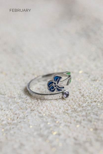 Colorful Birth Flower Ring