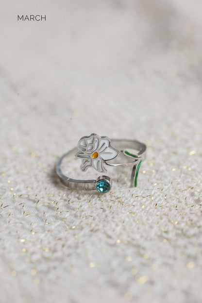 Colorful Birth Flower Ring