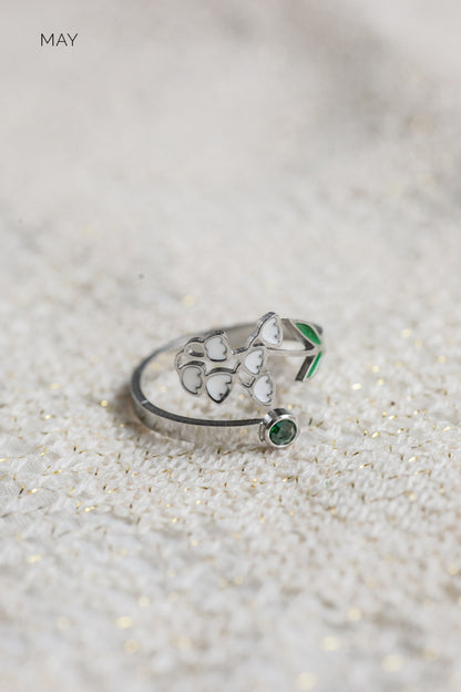 Colorful Birth Flower Ring