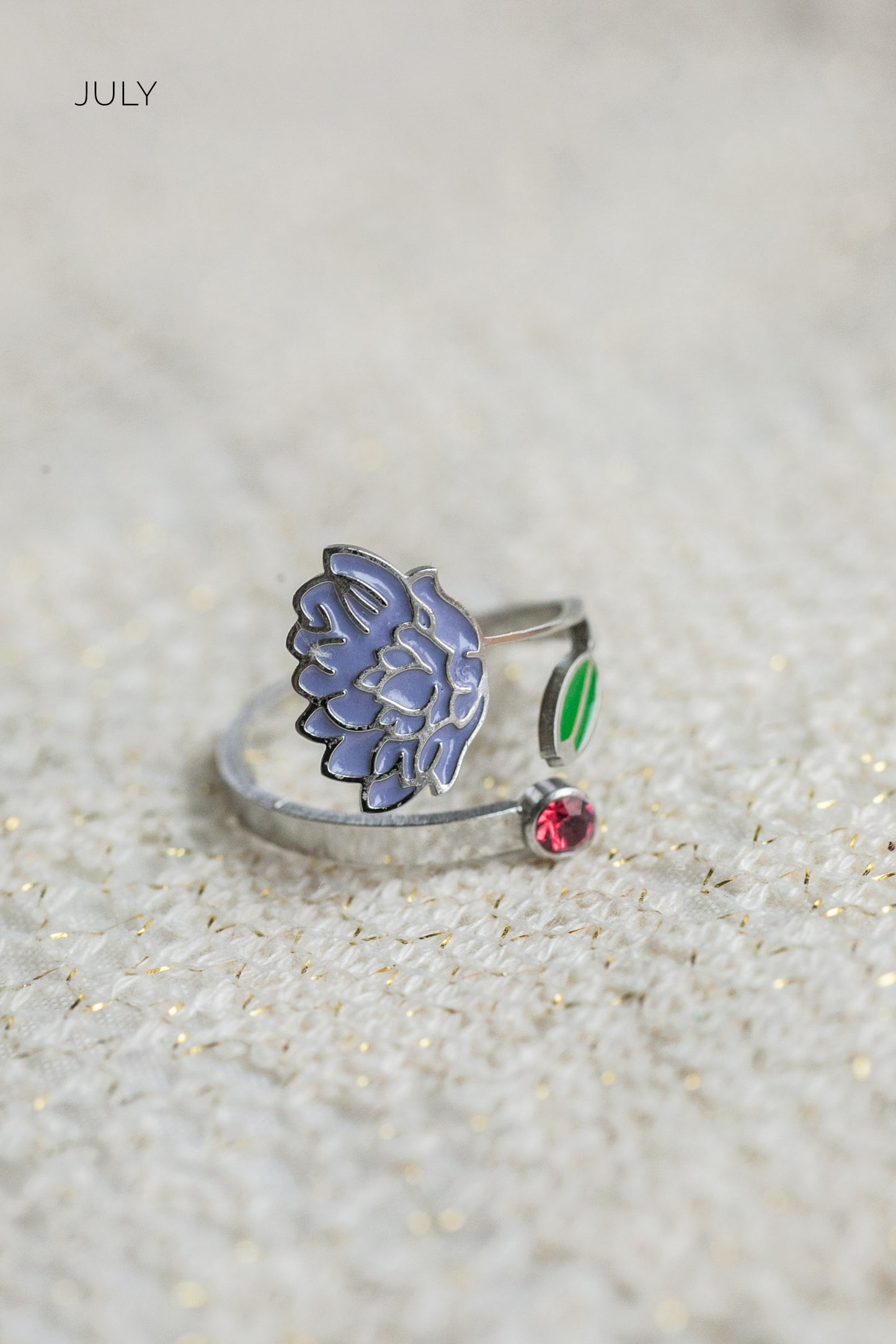 Colorful Birth Flower Ring