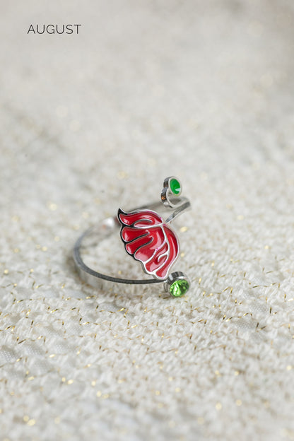 Colorful Birth Flower Ring