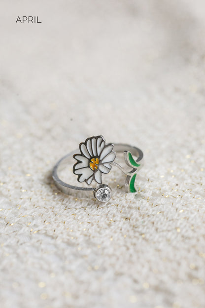 Colorful Birth Flower Ring