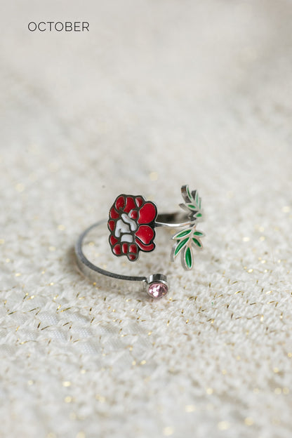 Colorful Birth Flower Ring