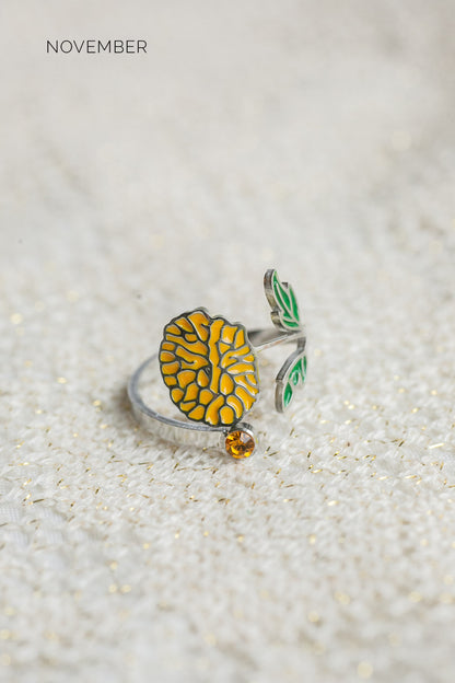 Colorful Birth Flower Ring