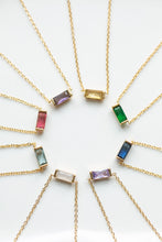 Load image into Gallery viewer, Baguette Birthstone Necklace
