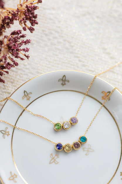 Dainty Birthstone Charm Necklace