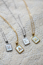 Load image into Gallery viewer, Pretty Mother of Pearl Initial Necklace

