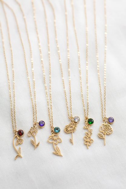 Delicate Birth Flower Necklace