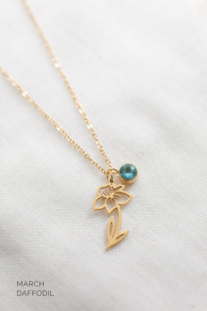 Delicate Birth Flower Necklace