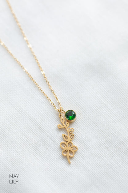 Delicate Birth Flower Necklace
