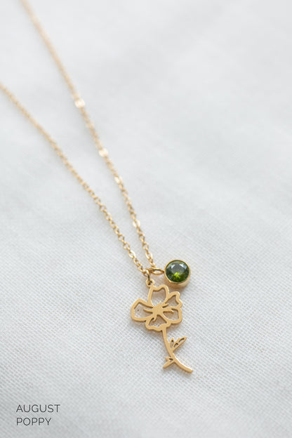 Delicate Birth Flower Necklace