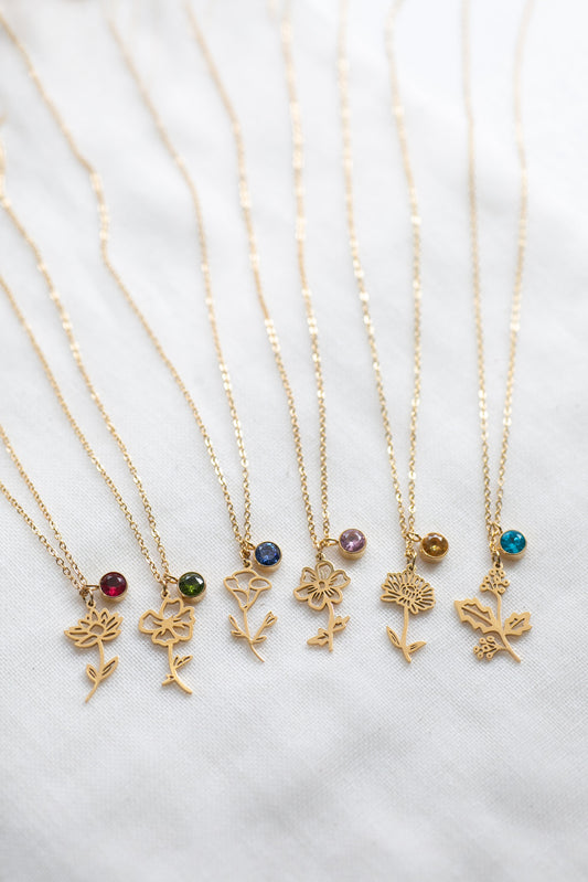 Delicate Birth Flower Necklace