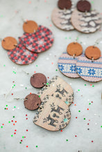 Load image into Gallery viewer, Wooden Winter Earrings
