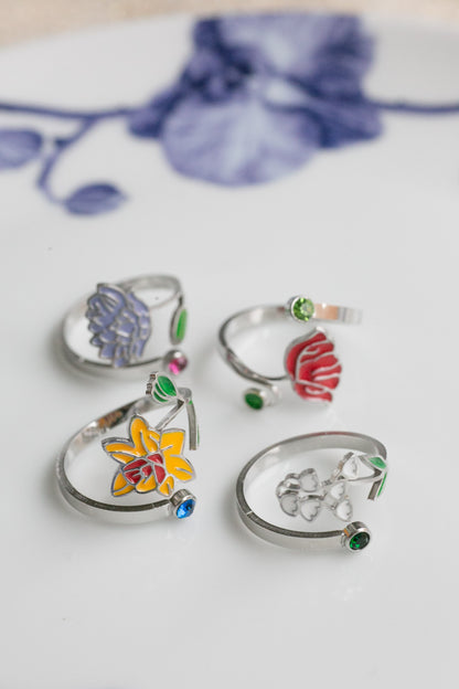 Colorful Birth Flower Ring