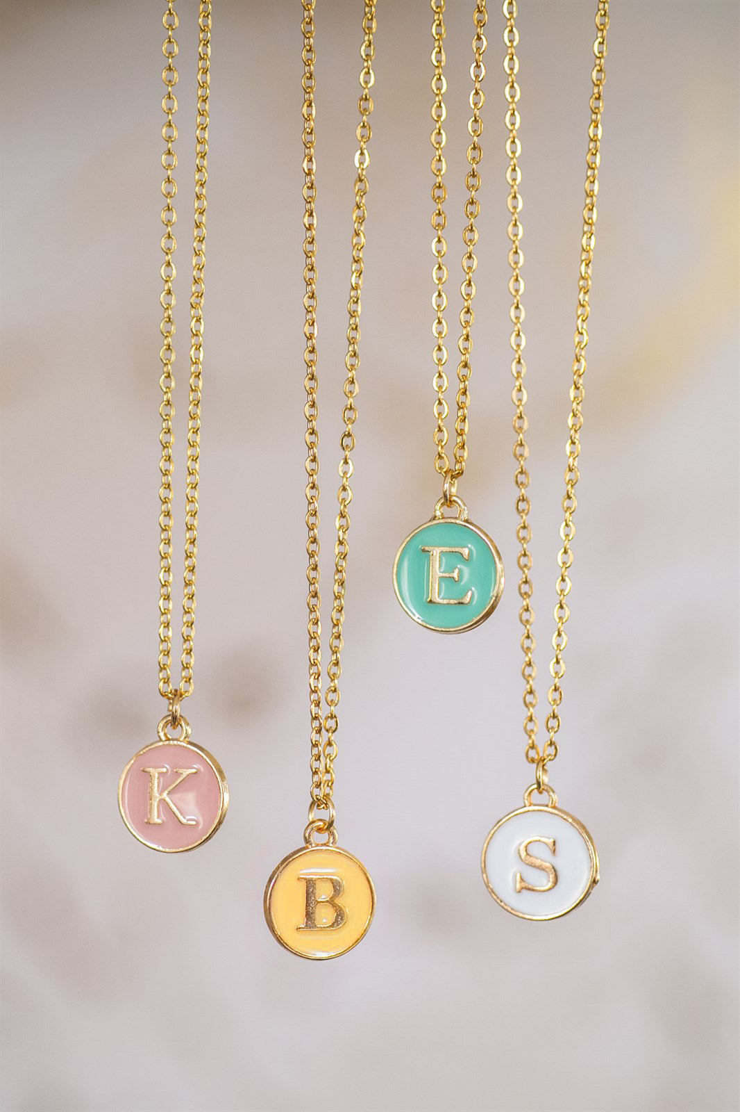 Colorful Enamel Initial Necklace