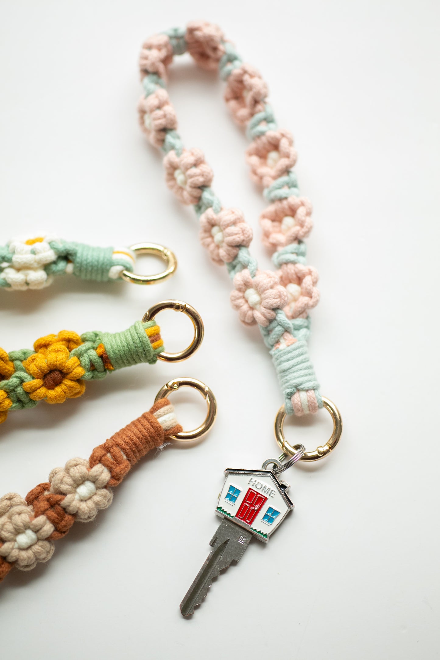 Floral Macrame Keychain