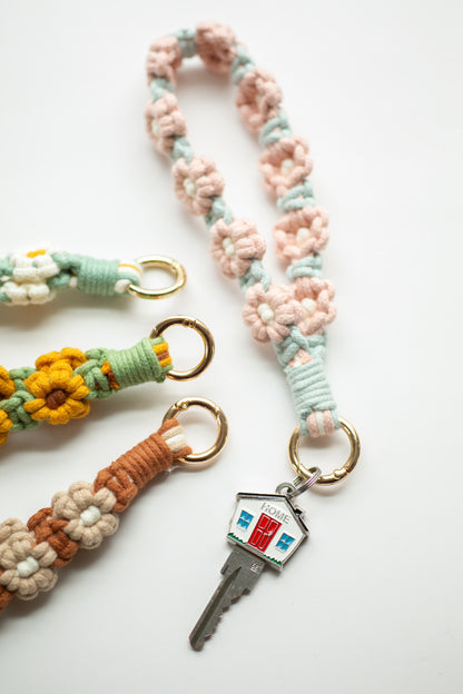 Floral Macrame Keychain