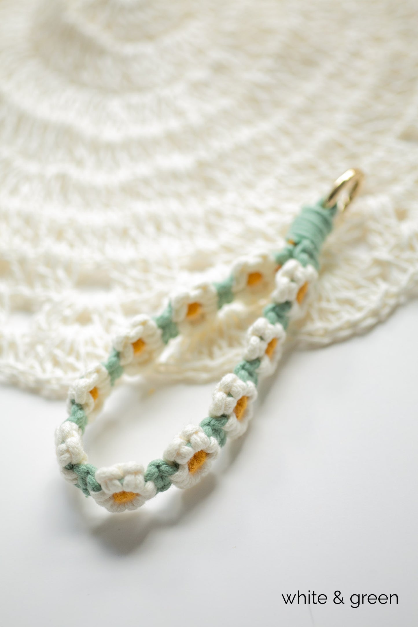 Floral Macrame Keychain