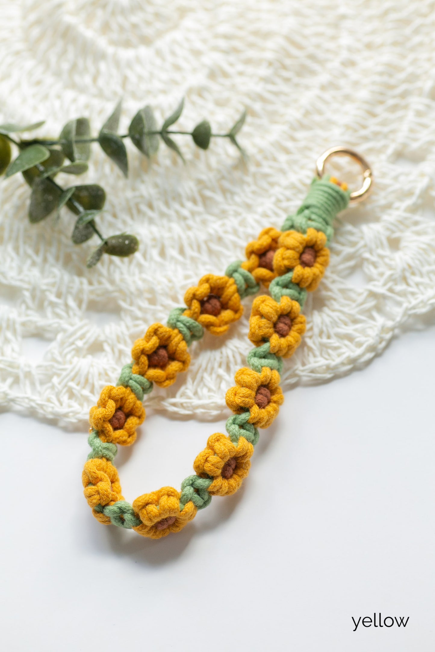 Floral Macrame Keychain