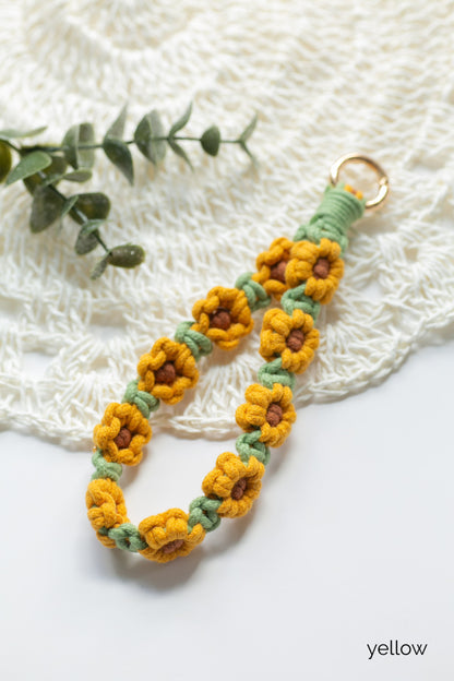 Floral Macrame Keychain