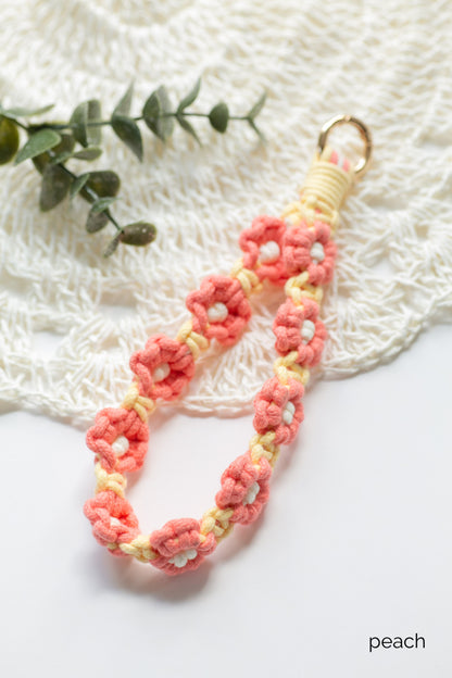 Floral Macrame Keychain