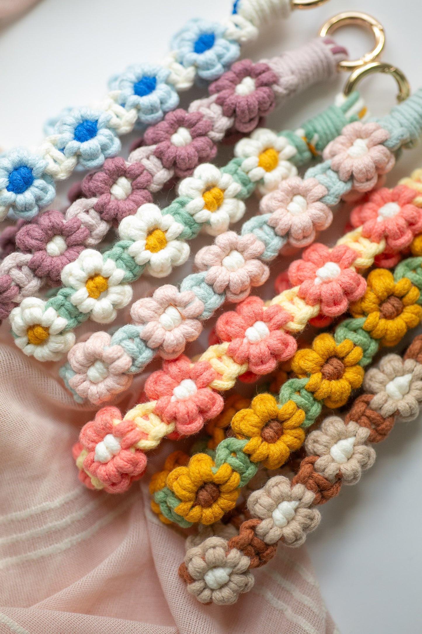 Floral Macrame Keychain