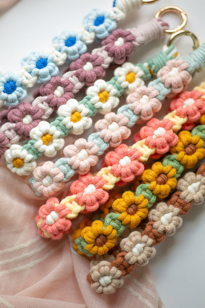 Floral Macrame Keychain